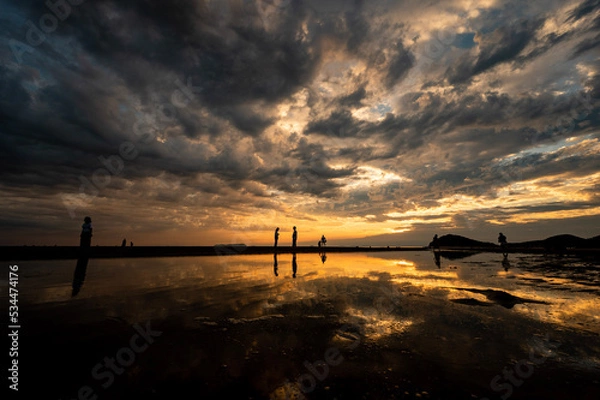 Obraz 父母ヶ浜の夕焼け