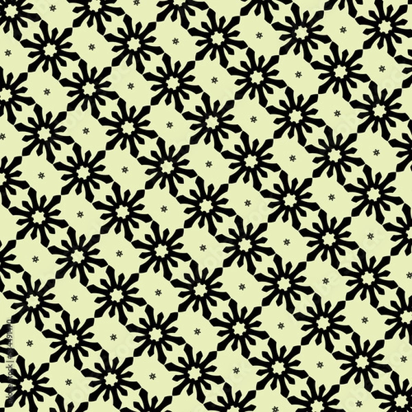Fototapeta black floral pattern simple flat vector design. well us as wallpaper