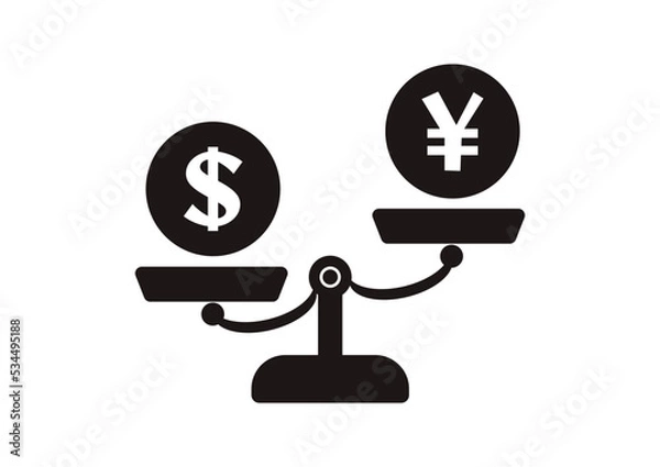 Fototapeta ドル高円安　ドル高元安