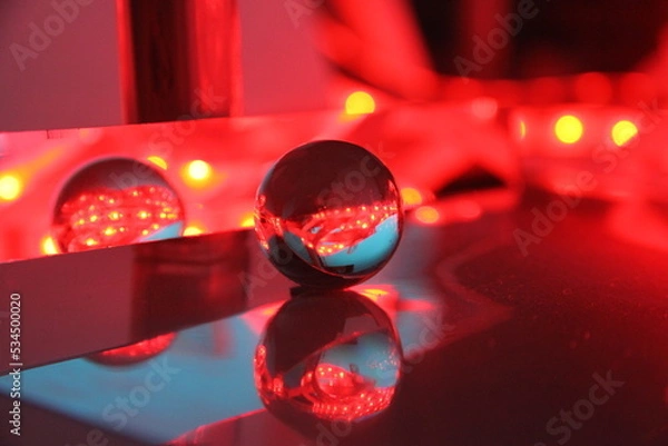 Obraz glass sphere reflecting lights