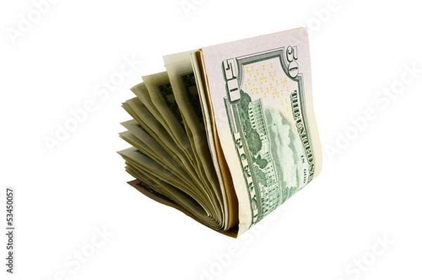 Obraz The isolated dollars on a white background