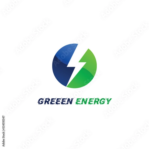 Obraz Green energy logo vector graphics