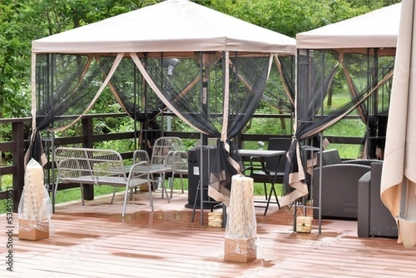 Obraz ホテルのベランダ、グランピング風