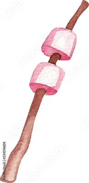 Obraz marshmallow watercolor isolate