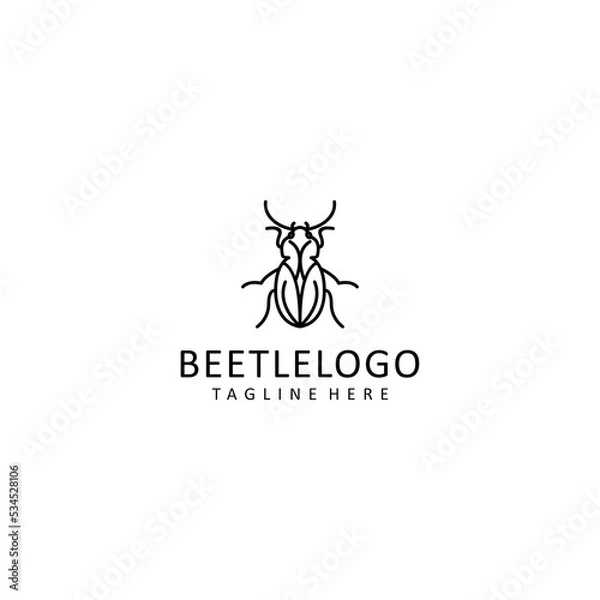 Obraz Beetle logo design icon tamplate
