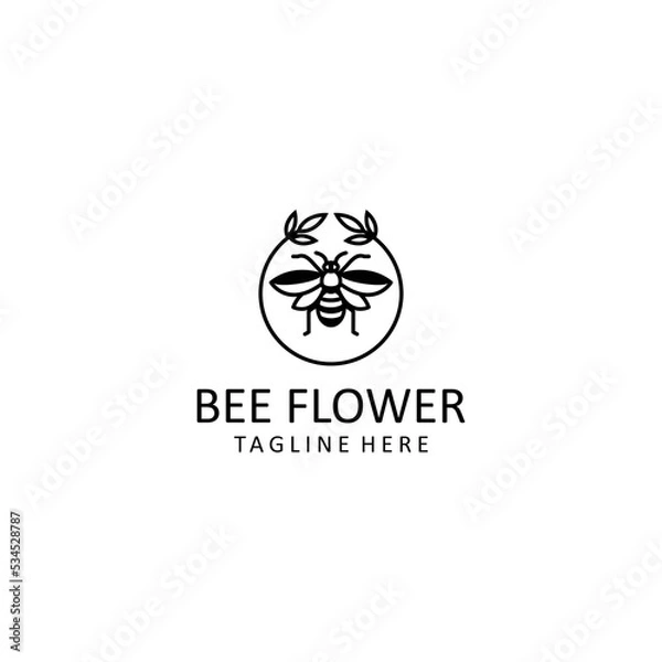 Obraz Bee logo design icon tamplate