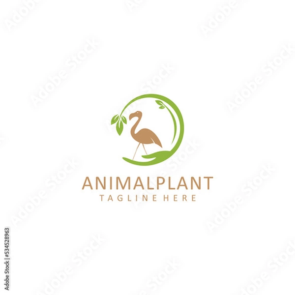 Obraz Stork logo design icon tamplate