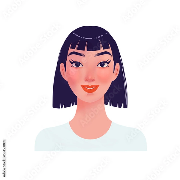 Obraz Portrait of a beautiful young student wearing white tshirt