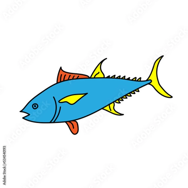 Obraz blue tuna fish icon