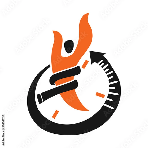 Obraz Fat loss burn day night logo template isolated