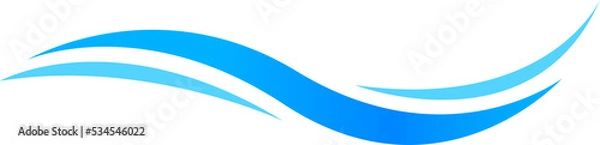 Obraz water wave graphic simple, ocean wave symbol, aqua icon