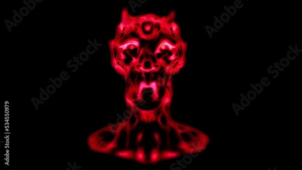 Fototapeta Illustration and render of a demon or a demonic entity