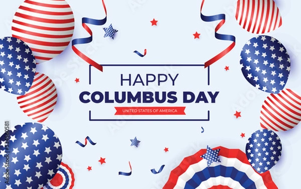 Fototapeta Happy Columbus Day National Usa Holiday