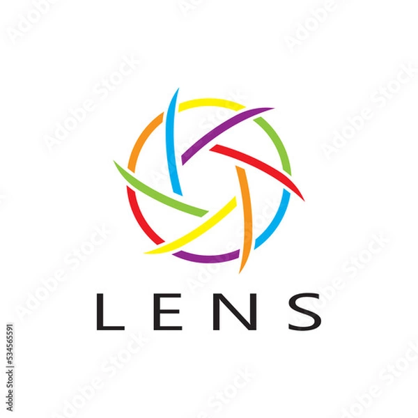 Fototapeta photography camera logo icon vector design template isolated on black background