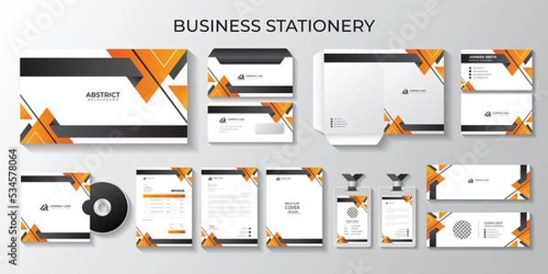 Obraz Corporate identity set branding template and professional business full stationery letterhead, identity, branding, id card, envelopes, 