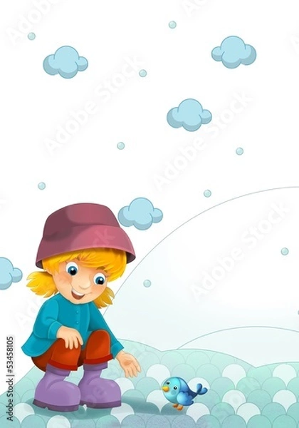 Obraz Children at play on the snow