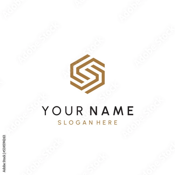 Fototapeta beautiful luxury letter S monogram in infinity shape, elegant circular letter SS and S logo template