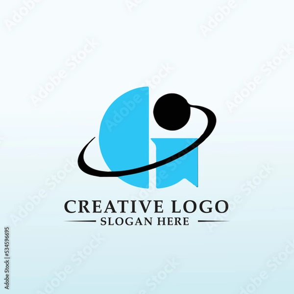 Obraz financial logo GALAXY letter G vector