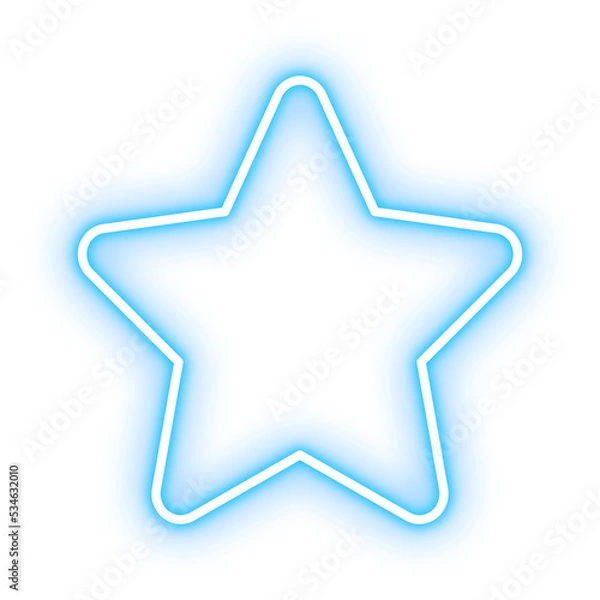 Obraz blue neon star icon