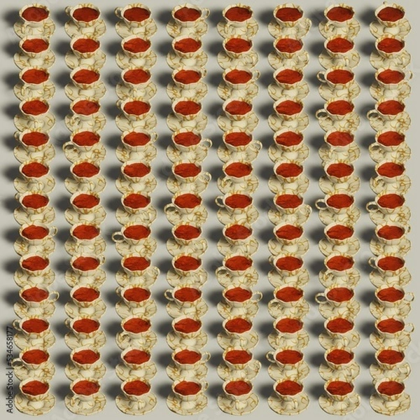 Obraz a cups of drink on a table  - 3d render illustration