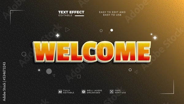 Obraz Welcome textured style text efect editable