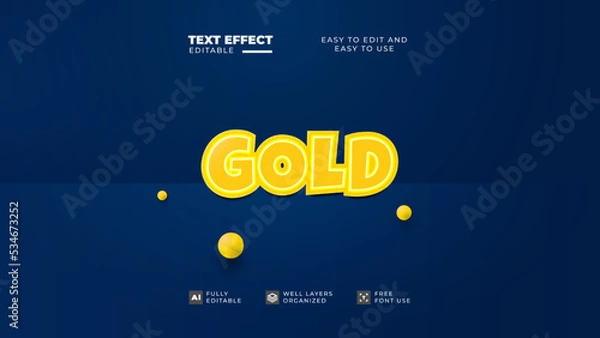 Obraz Gold glitter style text effect editable