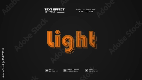 Fototapeta Light style text effect editable