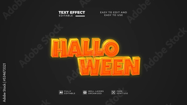 Obraz Halloween style text effect editable