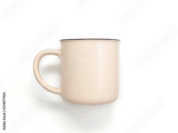 Fototapeta enamel mug isolated on white