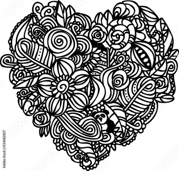 Obraz Doodle black heart