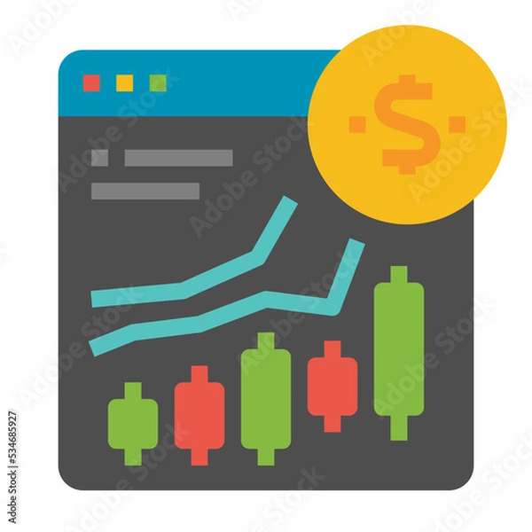 Fototapeta Trade flat icon