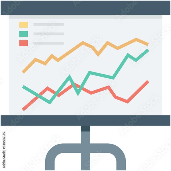 Fototapeta Graph Presentation Colored Vector Icon