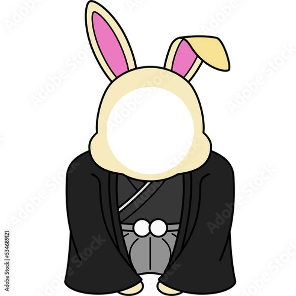 Obraz 兎の年賀状素材（着物）