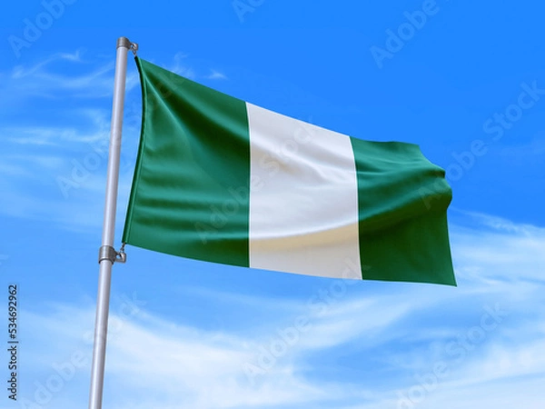 Obraz Nigeria flag waving in the wind
