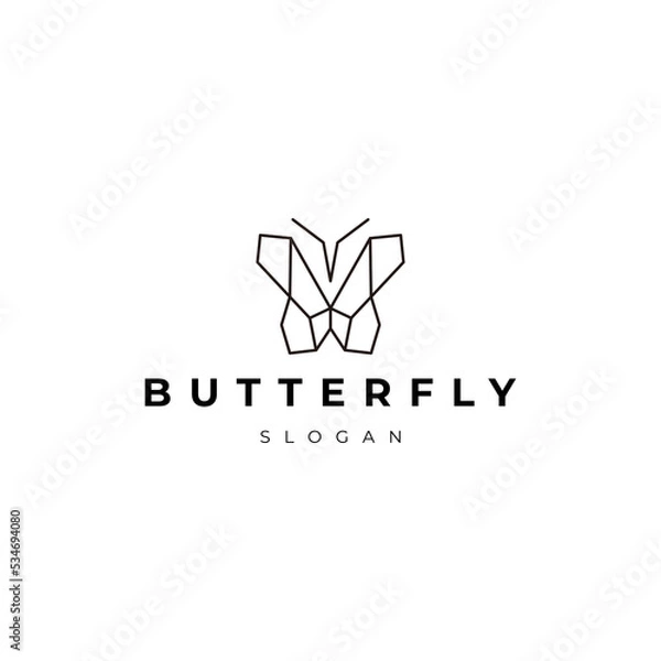 Fototapeta Butterfly geometric logo icon design
