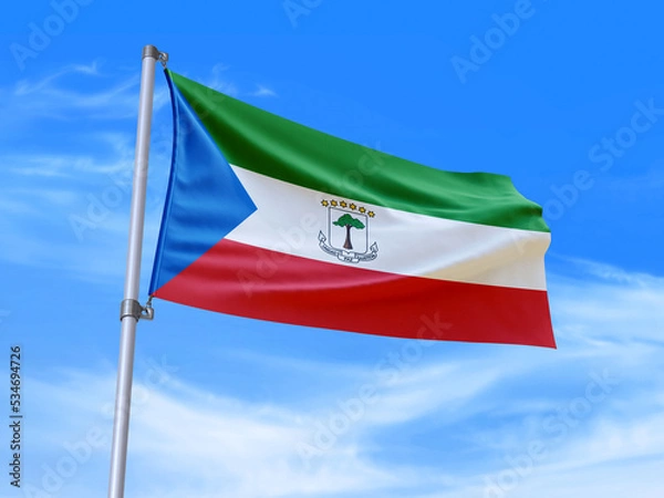 Obraz Equatorial Guinea flag waving in the wind