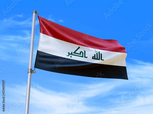 Obraz Iraq flag waving in the wind