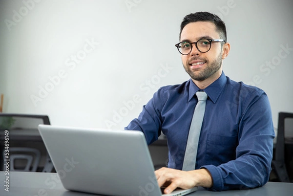 Obraz businessman working on laptop computer