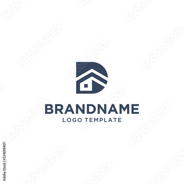 Obraz Letter D With Home Logo Vector Modern Abstract