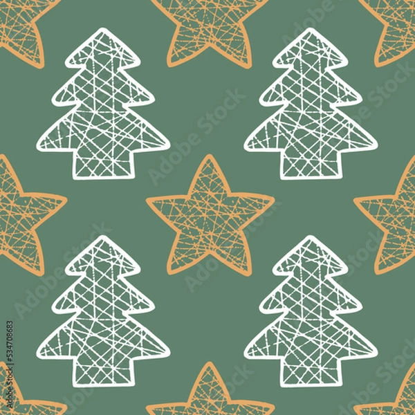 Obraz vector seamless pattern new year snowflake squirrel,star