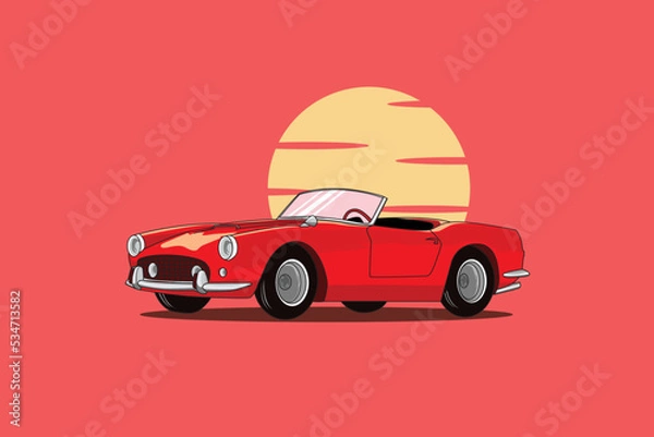 Obraz Classic car vector illustration