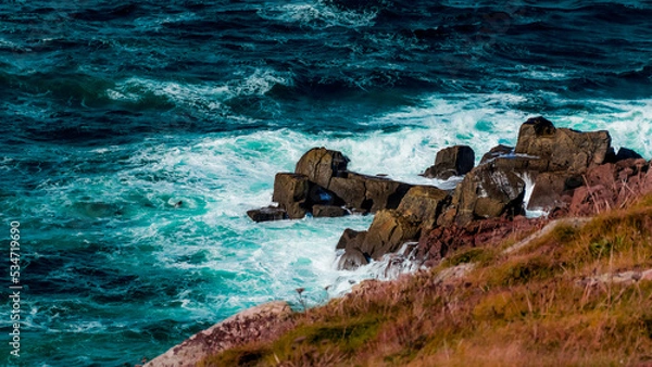 Obraz waves crashing on a rock
