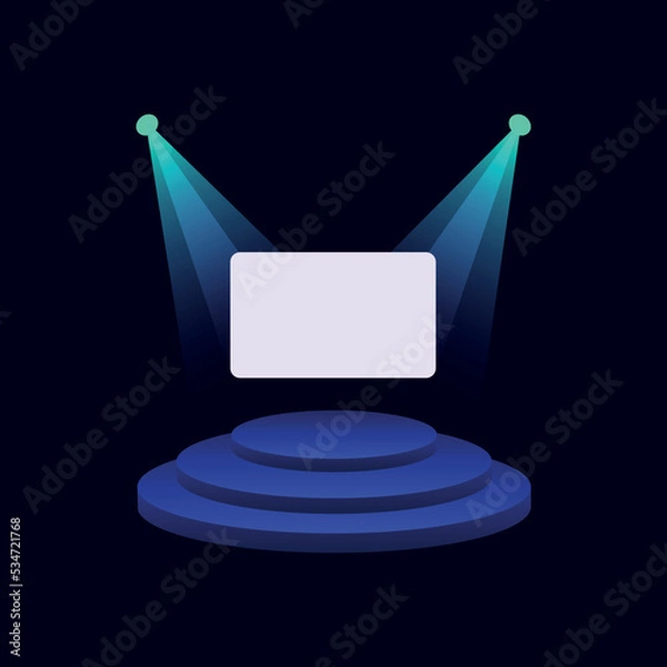 Fototapeta Platform Scene light screen on dark background