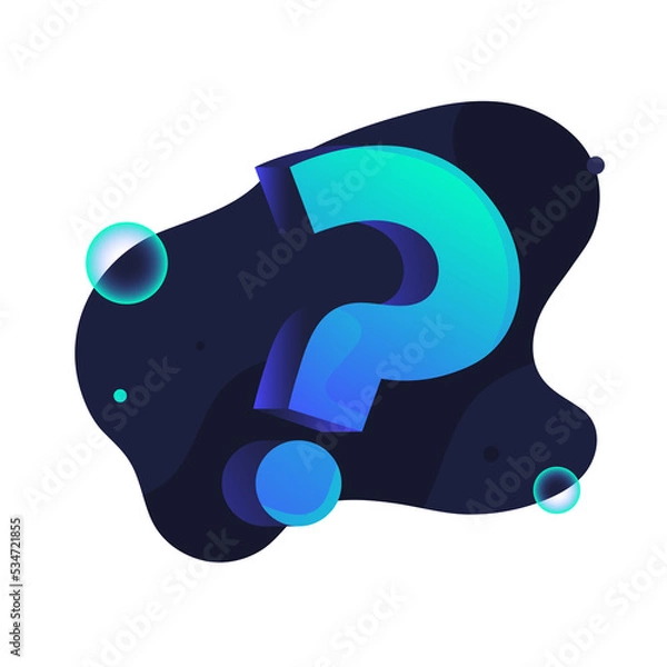 Fototapeta question mark with abstract shapes