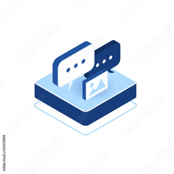 Fototapeta Isometric Set Social Icons on box