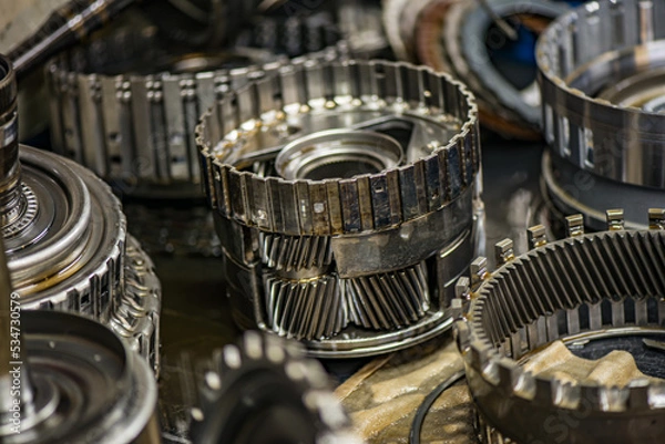 Fototapeta Automatic transmission gears and components 