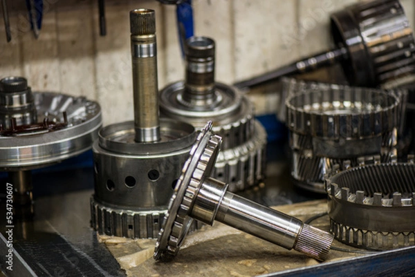 Fototapeta Automatic transmission gears and components 