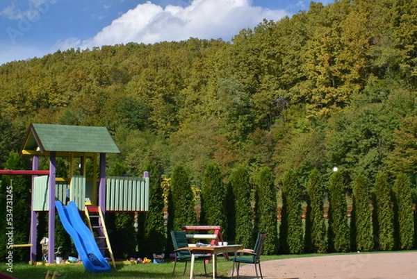 Fototapeta playground in the garden