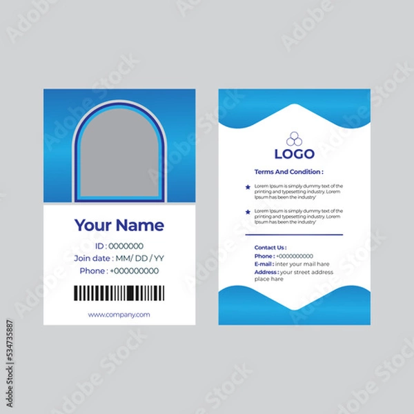 Obraz Minimalist Front and back id card template