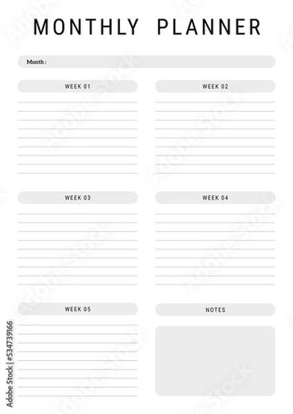 Obraz Monthly Planner